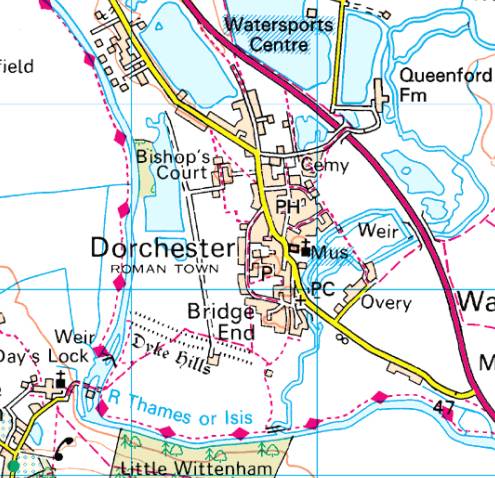 Dorchester On Thames Map Dorchester